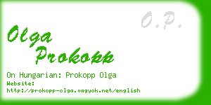 olga prokopp business card